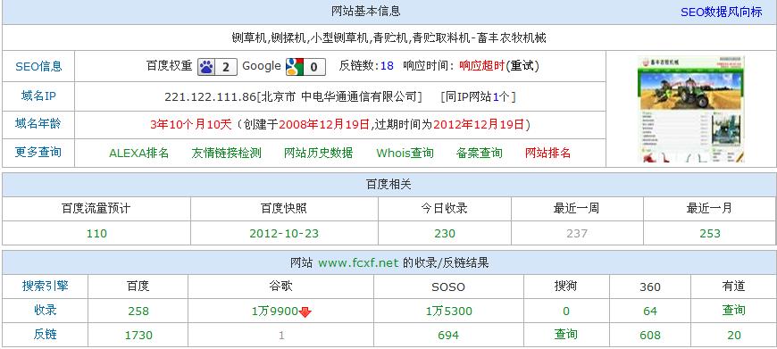 肥城畜豐網(wǎng)站基本信息