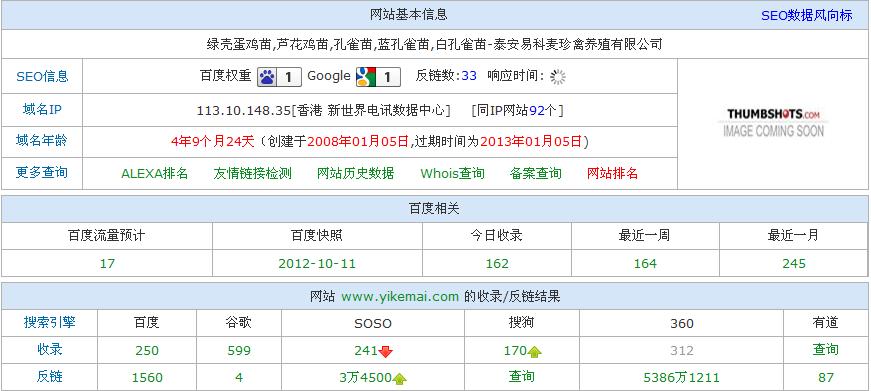 泰安易科麥珍禽養(yǎng)殖網(wǎng)站基本信息